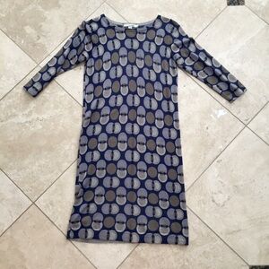 Boden Blue and Gray Patterned Dress